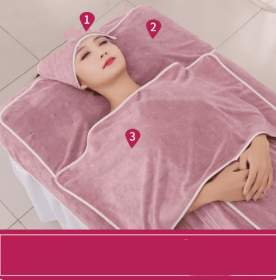 Towel Skin Management Pack Turban Absorbent Quick Dry Make Bed Queen Size (option: Coral violet-Three piece set)