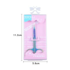 Stainless Steel Color Titanium Eyebrow Trimmer Makeup Beauty Small Scissors (option: Color titanium-Plastic box paper card)