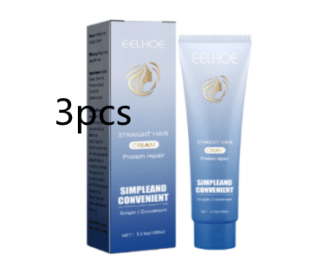 Unisex Protein Correction Clip-free Free Pull Huimei Ji Straight Hair Cream (option: 3pcs Hair straightener)