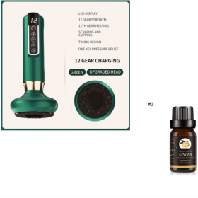 Electric Vacuum Cupping Massager For Body Anti-Cellulite Suction Cup With Essential Oil (option: Green set-12speed charging-USB)