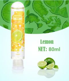 Water soluble fruit flavored human lubricant (option: Lemon-80ml)