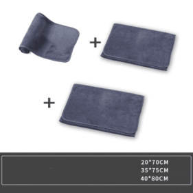 Embroidered Characters Pure Cotton Wrap Turban Make Bed Large Bath Towel (option: Grey Three piece Set1)