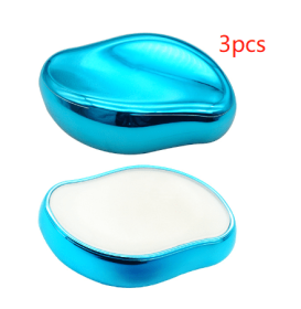 Crystal Physical Hair Eraser Painless Safe Epilator Easy Cleaning Reusable Body Beauty Depilation Tool (option: Blue-3PCS)