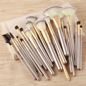 Full Set Of Super Soft Eye Shadow Brush High End Animal Hair Makeup Brush Set (option: Champagne Gold Storage bag)