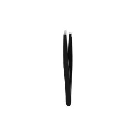 Stainless Steel Eyebrow Tweezers Black Flat Hairs Puller Beauty Makeup Tool (option: Flat)