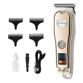 Usb Charging Oil Head Liquid Crystal Display Hairdresser (option: Gold-Liquid crystal-USB)