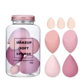 Drift Bottle Boxed Beauty Egg 7 Cans Of Powder Free Water Soft Makeup Sponge Powder Puff (option: Strawberry pink)