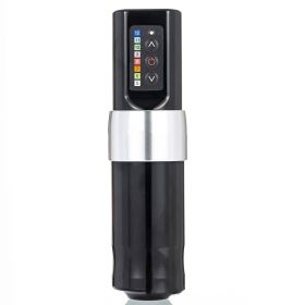 Tattoo Pen Machine Gun With Wireless Rechargeable Battery Supply (option: Silver black-USB)