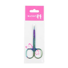 Stainless Steel Color Titanium Eyebrow Trimmer Makeup Beauty Small Scissors (option: Color titanium-Powder OP bag)