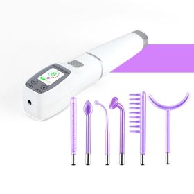 Touch Screen High Frequency Electric Therapy Stick 6-piece Set (option: Purple-US)
