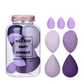 Drift Bottle Boxed Beauty Egg 7 Cans Of Powder Free Water Soft Makeup Sponge Powder Puff (option: Taro purple)
