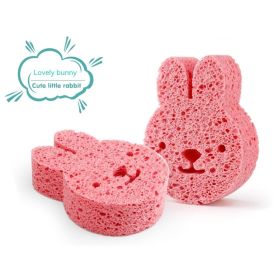 Cartoon Paddle Cotton Baby Bath Sponge Color Shaped Absorbent (option: Rabbit)