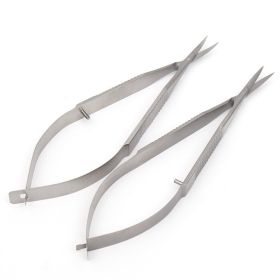 Corneal Scissors Ophthalmic Microinstruments With Flat Handle For Dismantling Stitches (option: Flat handle straight head)