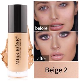 Waterproof Oil Control Light Natural Long-lasting Concealer Liquid Foundation (option: BEIGE2)