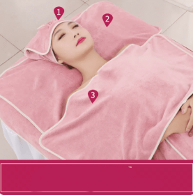 Towel Skin Management Pack Turban Absorbent Quick Dry Make Bed Queen Size (option: Rose powder-Three piece set)