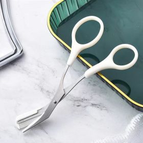 Eyebrow Trimming Knife With Comb Curved Moon Small Beauty Supplies Gadgets (option: White-Cutting comb)