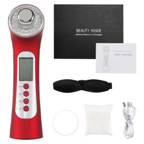 Ultrasonic Color Light Skin Rejuvenation Input And Output Instrument (option: Red Gift Box Packaging-USB Charging)