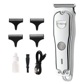 Usb Charging Oil Head Liquid Crystal Display Hairdresser (option: Silver-No liquid crystal-USB)