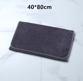 Embroidered Characters Pure Cotton Wrap Turban Make Bed Large Bath Towel (option: Grey Pillow Towel 40x80)