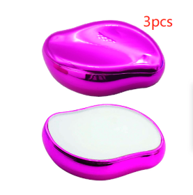 Crystal Physical Hair Eraser Painless Safe Epilator Easy Cleaning Reusable Body Beauty Depilation Tool (option: Metallic rose-3PCS)