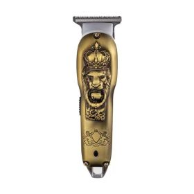 Electric Oil Head Gradual Hairdresser (option: Gold-14x4x3cm-USB)