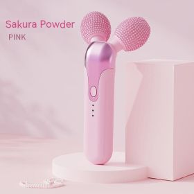Facial Cleansing And Face Slimming Roller Vibration Facial Beauty (option: Cherry Blossom Powder-USB)