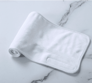 Embroidered Characters Pure Cotton Wrap Turban Make Bed Large Bath Towel (option: White headband 20x70)