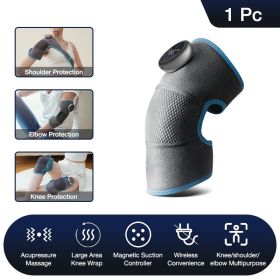 Heating Knee Electric Shoulder Vibrating Massage Pad For Physiotherapy Leg Arthritis Elbow Joint Pain Relief Therapy (option: Blue-single)