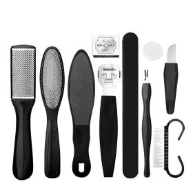 2-in-1 Electric Foot Grinder Set (option: Black 10Piece Set Bag-USB)