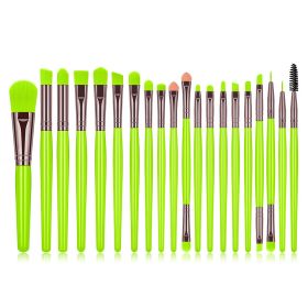 20pcs Fluorescent Color Makeup Brush Set (option: Fluorescent green)