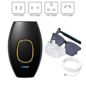 Hair Removal Instrument Mini Portable Face Leg Back Bikini Hair Removal Machine From Home Painless Permanent (option: UK-Black)