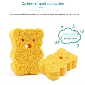 Cartoon Paddle Cotton Baby Bath Sponge Color Shaped Absorbent (option: Bear)
