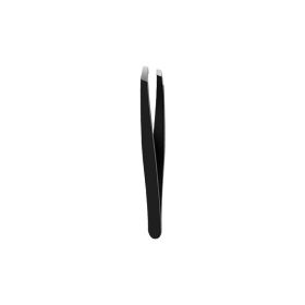 Stainless Steel Eyebrow Tweezers Black Flat Hairs Puller Beauty Makeup Tool (option: Oblique)