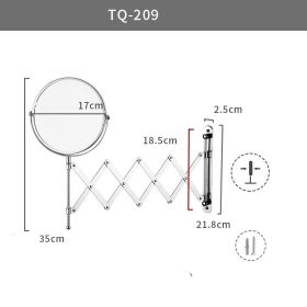 Simple Fashion Metal Makeup Mirror Wall Mounted Folding Mirror (option: TQ209 7inch-3x)