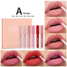 Matte Matte Lip Glaze Suit Non Stick (option: 9701026MA-2.5mlx6pcs)
