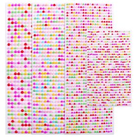 Electric Syllable Face Stickers Eyebrow Stickers Face Stickers Drill Nail Pearl Stickers (option: Mixed color-750pieces)