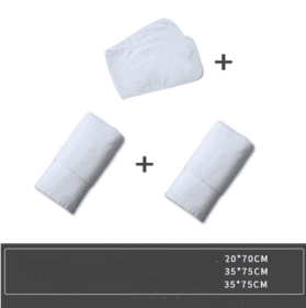 Embroidered Characters Pure Cotton Wrap Turban Make Bed Large Bath Towel (option: White three piece Set of2)