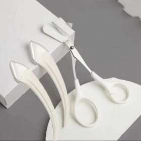 Eyebrow Trimming Knife With Comb Curved Moon Small Beauty Supplies Gadgets (option: White-2Eyebrow knife 1cutting comb)