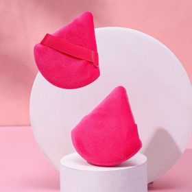 Puff Suede Dry Powder Puff Fan Loose Powder Puff Makeup Sponge (option: Opp15-Rose red)