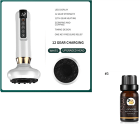 Electric Vacuum Cupping Massager For Body Anti-Cellulite Suction Cup With Essential Oil (option: White set-12speed charging-USB)
