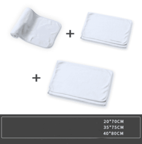 Embroidered Characters Pure Cotton Wrap Turban Make Bed Large Bath Towel (option: White three piece Set1)