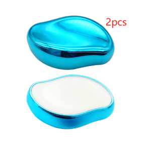 Crystal Physical Hair Eraser Painless Safe Epilator Easy Cleaning Reusable Body Beauty Depilation Tool (option: Blue-2PCS)