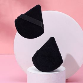 Puff Suede Dry Powder Puff Fan Loose Powder Puff Makeup Sponge (option: Opp2-Black)