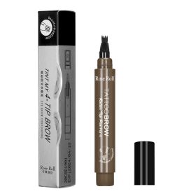 Four Fork Head Beard Pen Beard Drawing Pen (option: Dark Brown)
