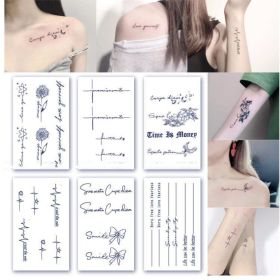 Tide Cool Herbal Juice Tattoo Stick Sexy Ins Wind Collarbone (option: Plain flower 6sheets)