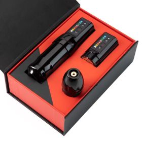 Tattoo Wireless Pen 2400 MA Large Capacity Tattoo Dual Battery Pen Tattoo Machine Cutting Line Tattoo All-in-one Machine (option: Black Black Coil)